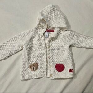 Ralph Lauren Hooded Cardigan with Bear and Heart Patches